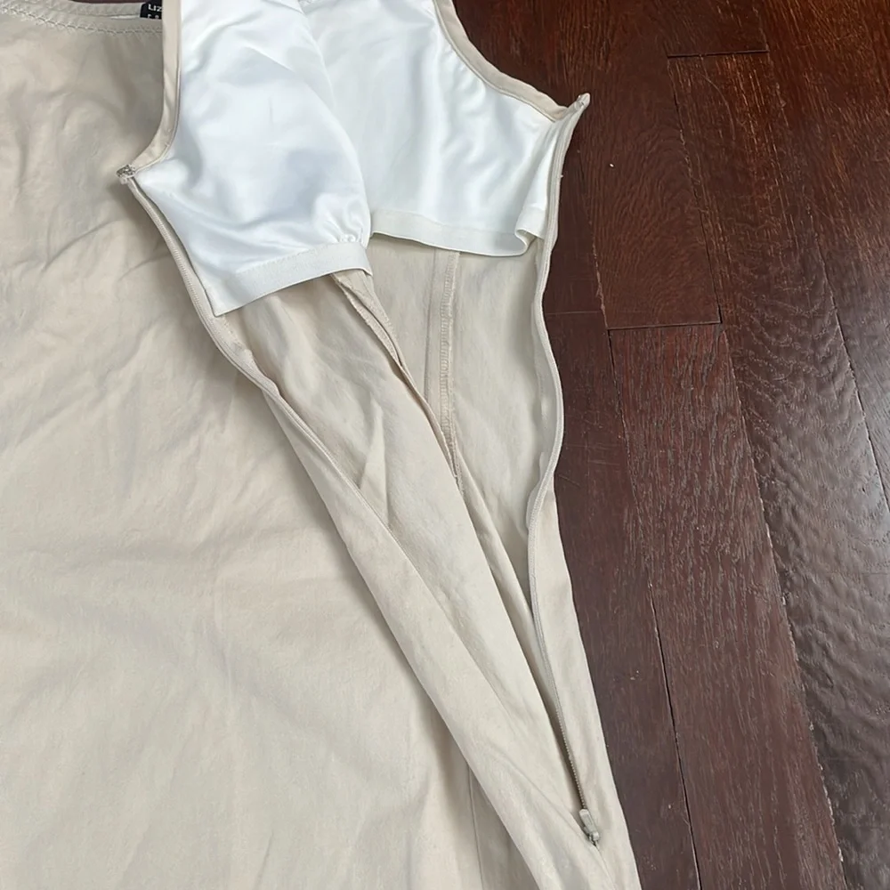 Women's Liz Claiborne Spaghetti Strap Dress With Slits And Built In Bra 10 - Picture 6 of 16